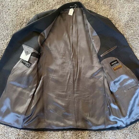 Classics by Zanetti Men's Black‎ Wool Italian Blazer Size 48R Career Business - Picture 7 of 10